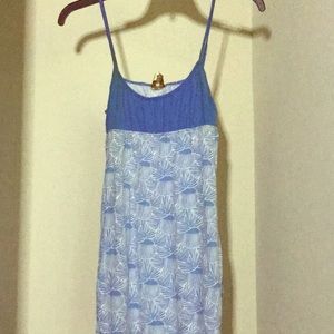 Long blue spaghetti straps top